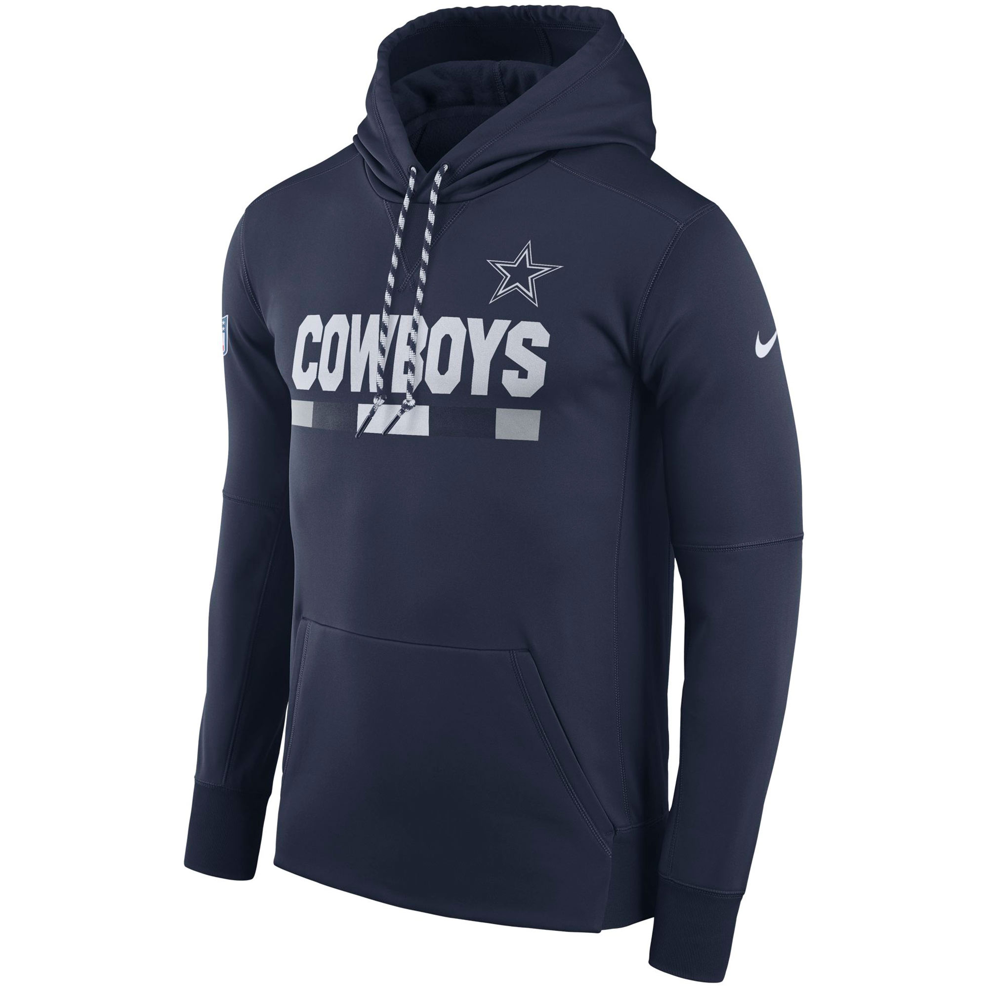 NFL Men Dallas Cowboys Nike Navy Sideline ThermaFit Performance PO Hoodie->dallas cowboys->NFL Jersey